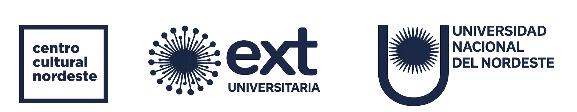 Logos de las instituciones que acompañan: Centro Cultural Nordeste, EXT Universitaria y Universidad Nacional del Nordeste