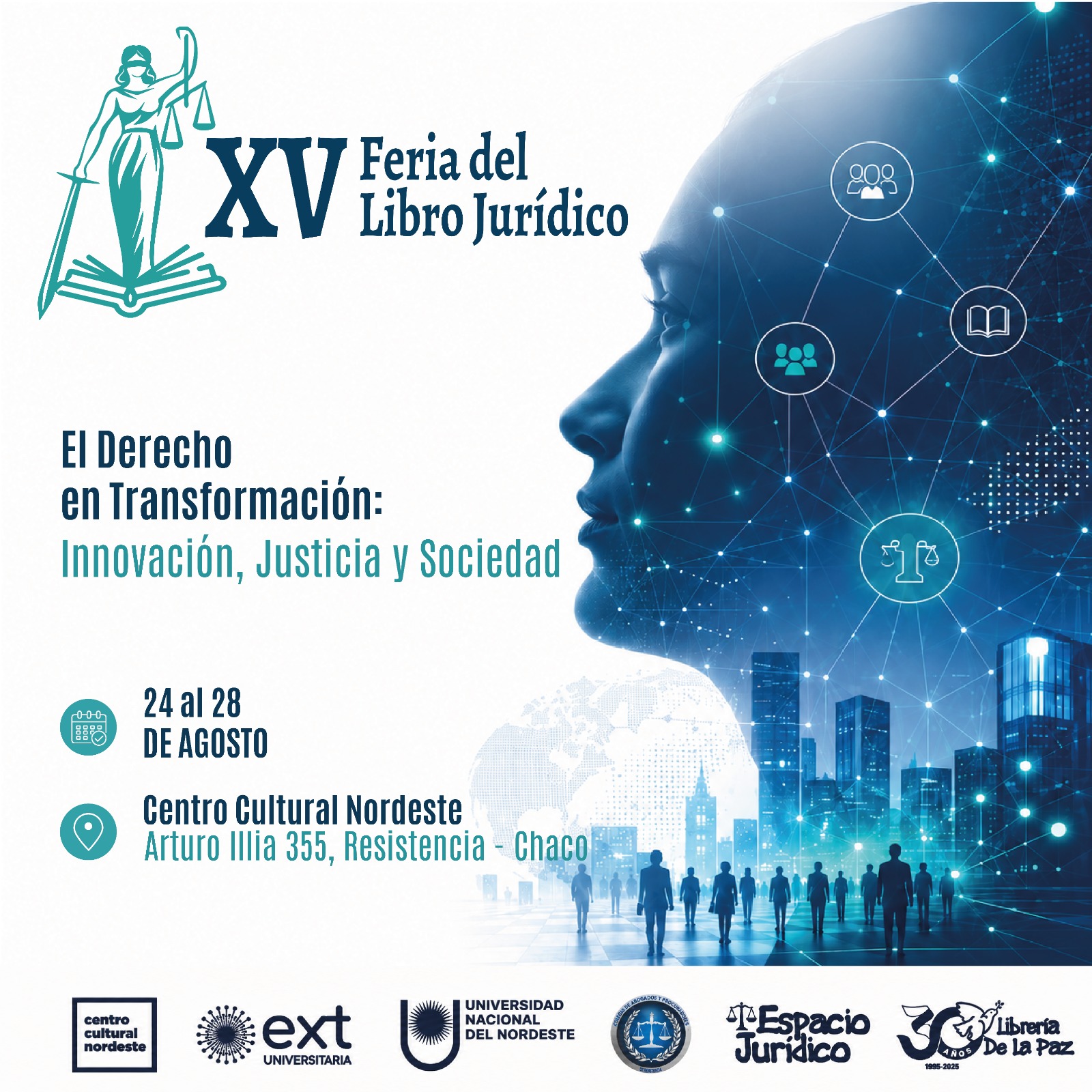 Afiche oficial de la XV Feria del Libro Jurídico 2026